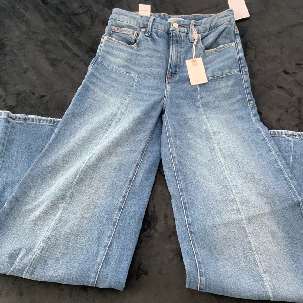 Good American Light Blue Flare Jeans